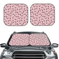 thumbnail image 2 of Bingfone Cute Fox Pink Tree Windshield Sun Shade 2-Piece Foldable Car Front Window Sunshade for Most Sedans SUV Truck - Small, 2 of 7