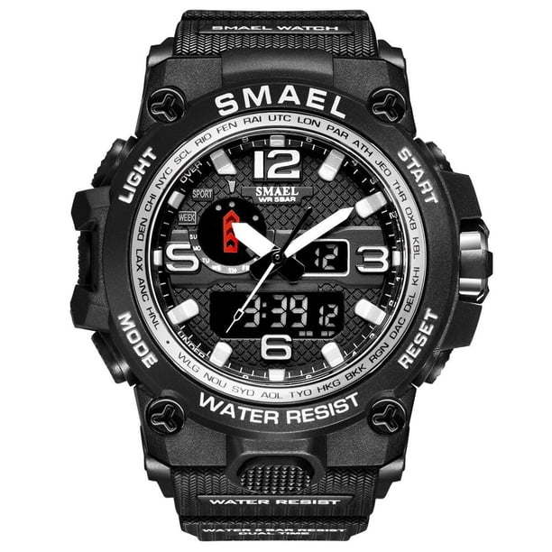Relojes deportivos de marca SMAEL para hombre, relojes de pulsera de cuarzo electrónicos LED analógicos digitales de doble pantalla, reloj militar de natación resistente al agua Tan Jianjun unisex