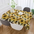 thumbnail image 5 of JSTEL Sunflower Vintage Yellow & White Table Cloth Square 60 x 60 Inch Tablecloth Anti Wrinkle Table Cover for Dining Kitchen Parties, 5 of 6