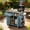 Gray + Wood + Rustic, variant on AUU Outdoor Solid Wood Extendable Kitchen Island 19.3" to 28", Stainless Steel Top Grill Table with Side Spice Rack, Drawers and Storage Cabinet for Backyard BBQ Party