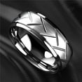 thumbnail image 1 of 1pc Black Titanium Steel Ring - Fashionable Men's Ring with Groove Tire Design - High Quality Stainless Steel Jewelry for Art Lovers, 1 of 5