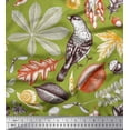 thumbnail image 1 of Soimoi Cotton Poplin Fabric Bird & Leaves Printed Fabric 1 Yard 56 Inch Wide, 1 of 1