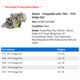 thumbnail image 2 of Starter - Compatible with 1965 - 1976 Dodge Dart 1966 1967 1968 1969 1970 1971 1972 1973 1974 1975, 2 of 2