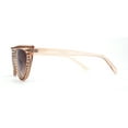 thumbnail image 3 of Heavy Iced Out Rhinestone Bling Jewel Flat Top Cat Eye Sunglasses Peach - Brown, 3 of 4