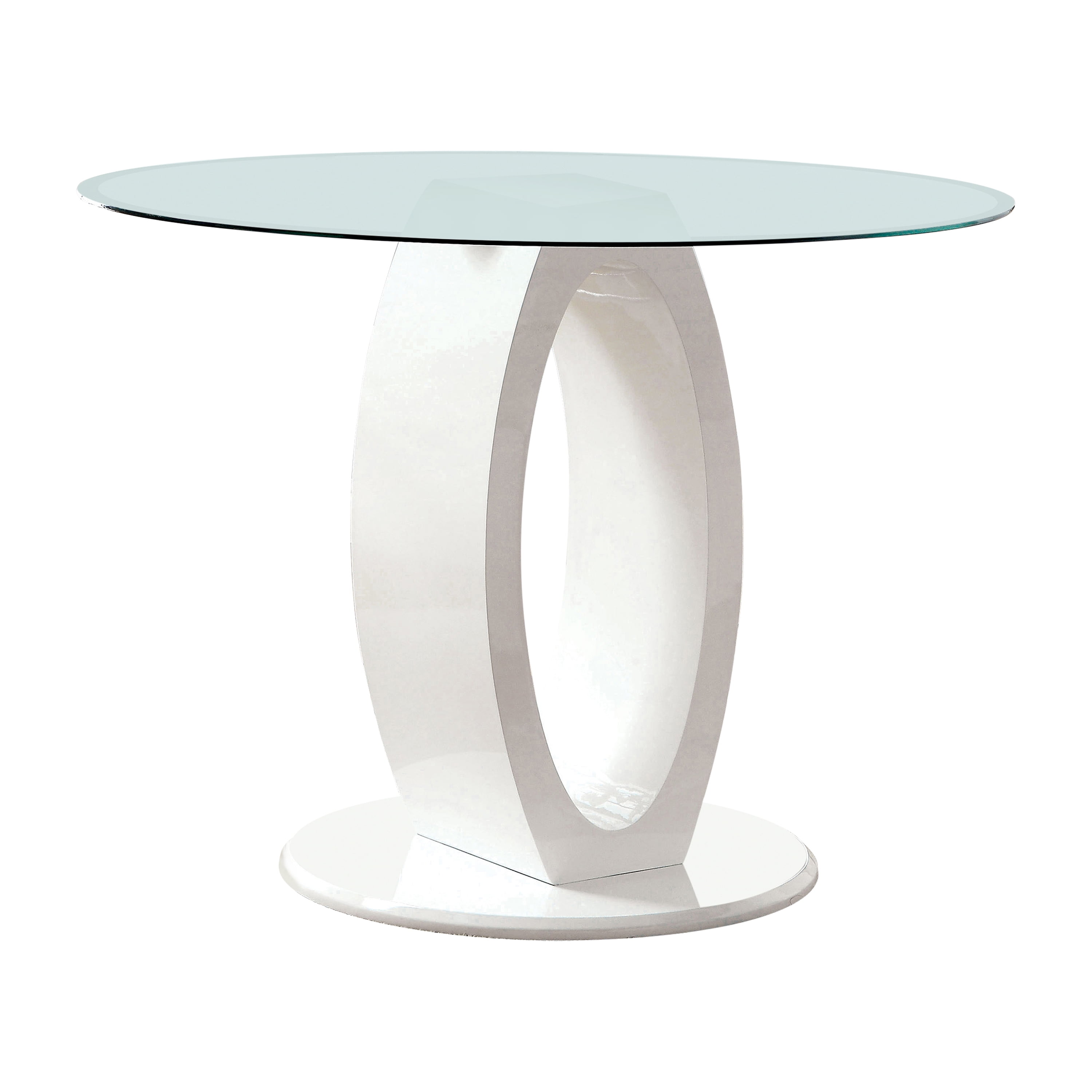 Furniture of America Janus Modern 5-Piece Round Dining Table Set, White