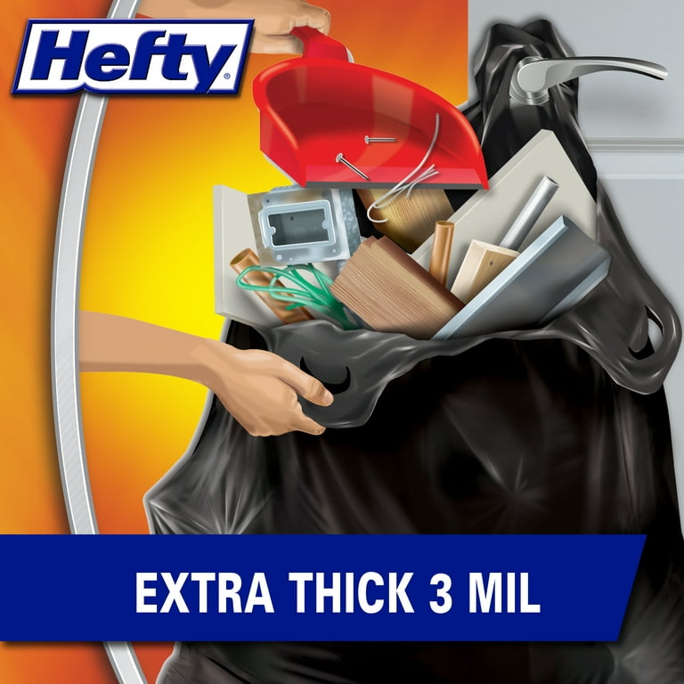 Hefty Heavy Duty Contractor Extra Large Trash Garbage Bags 45 Gallon, (20  Count)