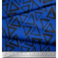 thumbnail image 2 of Soimoi Blue Cotton Duck Fabric Triangle Geometric Print Sewing Fabric Yard 42 Inch Wide, 2 of 3