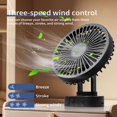 thumbnail image 2 of Ventilador de escritorio LEIORIO pequeño recargable de 3 velocidades con temporizador 3600 mAh, 2 of 7