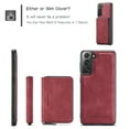 thumbnail image 4 of For Samsung Galaxy S21 Case, Detachable 2 in 1 PU Leather Zipper Wallet Case for Women Men with RFID Blocking Removable Card Holder Slot Magnetic Closure Shockproof Protective Phone Cover,Red, 4 of 12