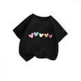 thumbnail image 4 of Utlike Girls Shirt Cute Print Graphic Round Neck Short Sleeve Summer Casual T Shirt Everyday Wear Tee Size 3 Years-4 Years Black, 4 of 4