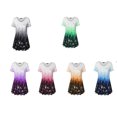 thumbnail image 4 of Sonducket Camiseta de mujer Gradiente Impreso Casual Blusa con cuello en V Vestido suelto con cuello en V Top Prendas para la parte del cuerpo Negro 5XL, 4 of 6