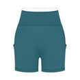 thumbnail image 6 of Women's High-Waist Stretch Yoga Shorts with Pockets, Tummy Control Compression Running Bottoms, Hip Lifting Athletic Training Gear for Gym, Jogging, Pilates, Workout & | TruHer,Dark Blue M, 6 of 7