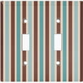 thumbnail image 2 of Metal Light Switch Wall Plate Outlet Cover (Green Brown Striped Wall - Double Toggle), 2 of 2