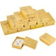 thumbnail image 1 of Paquete de 12 cajas de regalo de cartón kraft dorado para joyería, collar, anillo, caja de 3,5 x 2,5 x 1 con lazos, 1 of 9