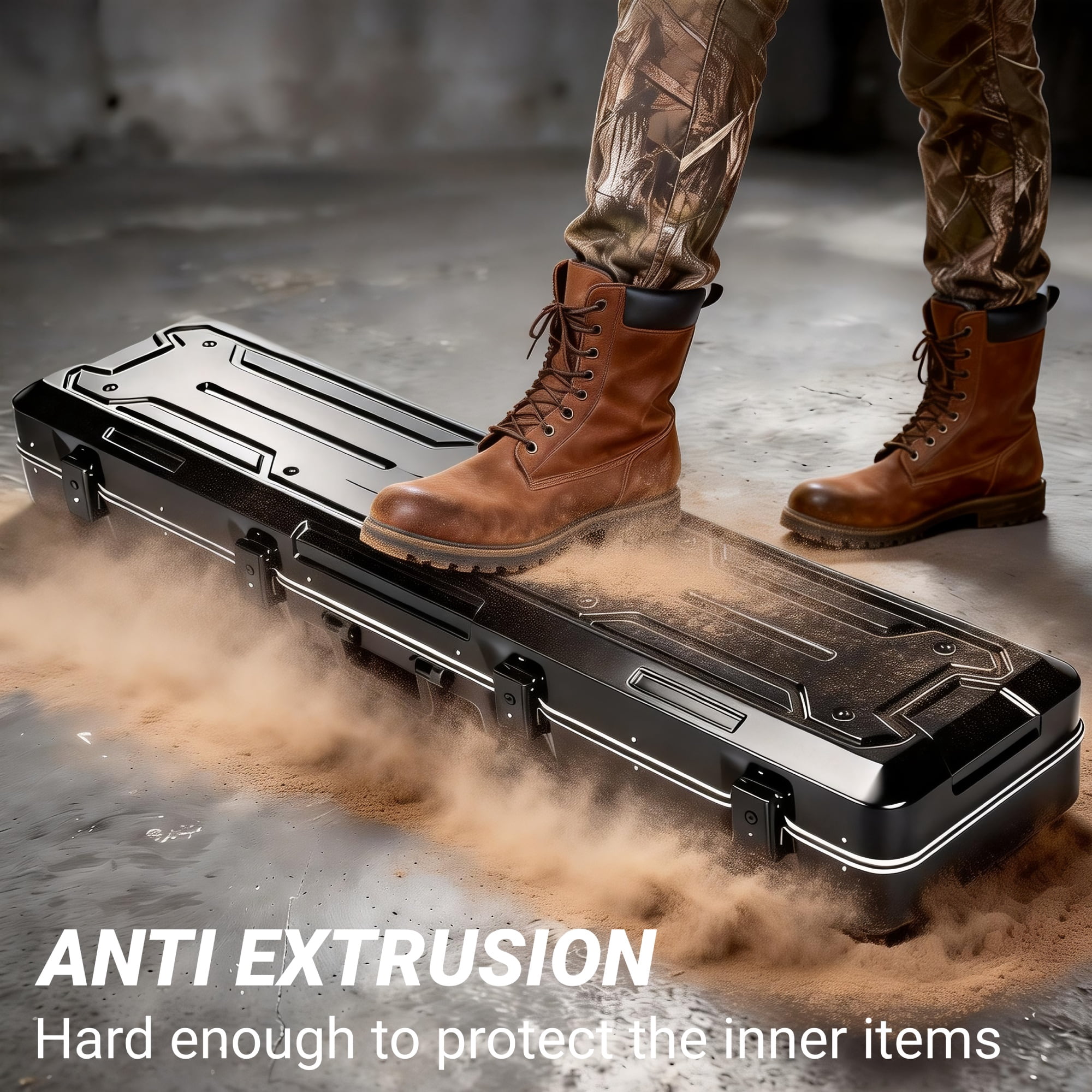Gun Case,Blacksmith 49 inch Hardshell Travel Carrying Case for Gun With 4 Combination Lock,Black