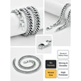 thumbnail image 7 of U7 Stainless Steel Chunky Miami Franco Cuban Chain for Men Necklace Bracelet Silver Jewelry Set 2-Piece in 12MM Width 28 Inch, 7 of 7