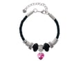 thumbnail image 2 of Delight Jewelry Hot Pink Crystal Heart Grandmother Celtic Knot Leather Bead Bracelet, 7"+2" Extender, 2 of 4