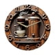 thumbnail image 1 of Reloj de pared con temática de café, colgante, silencioso, 2D, para decoración del hogar, con números arábigos, reloj decorativo para cocina y, 1 of 9