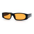 thumbnail image 4 of Classy Mod Narrow Rectangle Sport Plastic Dad Fashion Retro Sunglasses Black - Orange, 4 of 8
