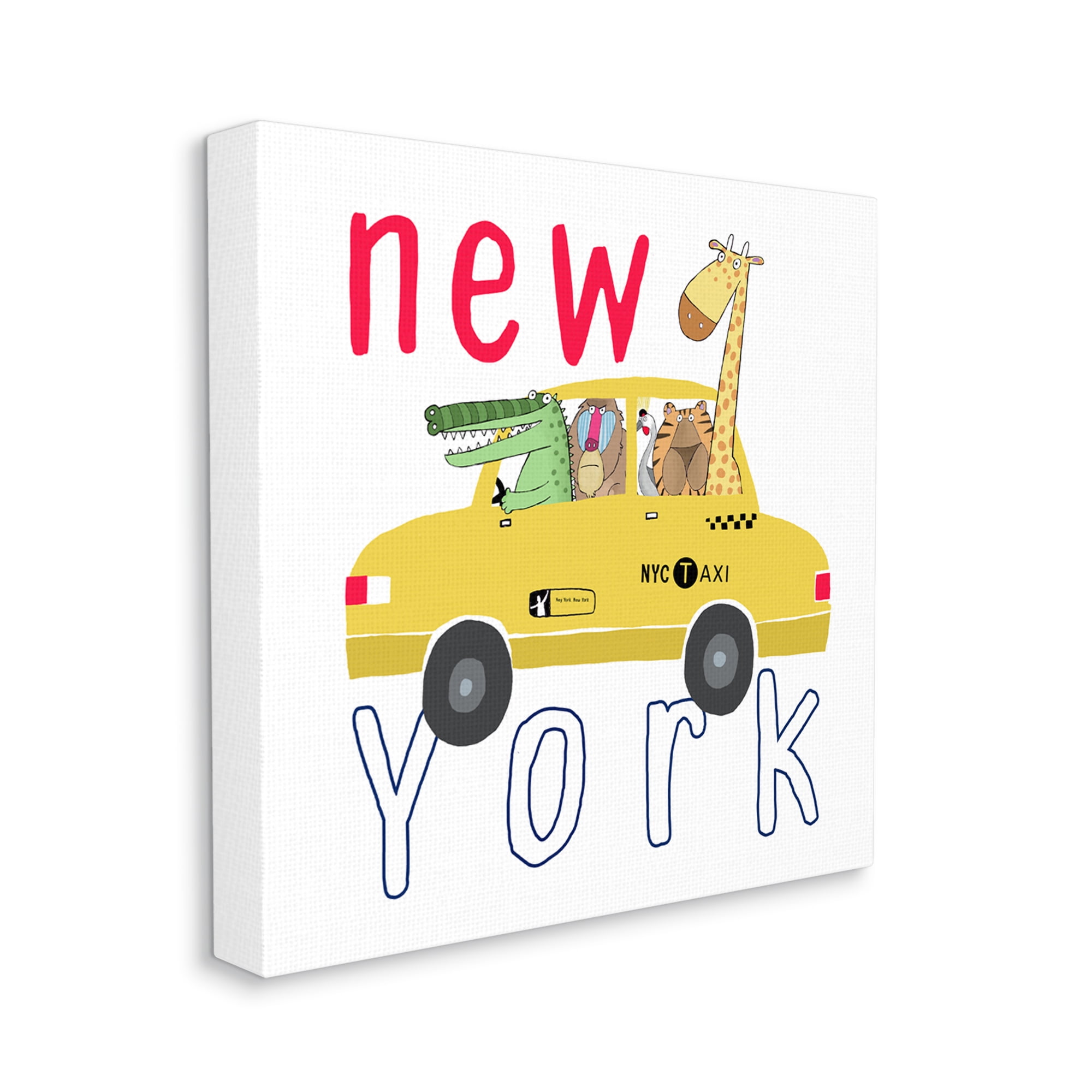 Stupell Industries New York Taxi Animals Animals & Insects Painting Gallery Wrapped Canvas Print Wall Art, 30 x 30