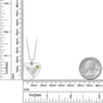 thumbnail image 3 of Gem Stone King Keren Hanan 0.12 Ct Round Green Peridot 925 Sterling Silver 2 Heart Love Treasure Pendant Necklace for Women With Chain, 3 of 5
