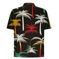 thumbnail image 4 of AHTJRT Men's Tropical Aloha Shirt Vibrant Palm Frond Prints Perfect for Beach Parties & Summer Getaways Black M, 4 of 5