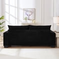 thumbnail image 3 of S-HOME Upholstered Corduroy Sofa in with USB Ports and Cup Holders, Spacious 78 Inch 3-Seater Living Room Couch, 3 of 8