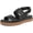 Black Tumbled, variant on Women's Attract Slingback Platform Sandal Cappuccino Brown 9M