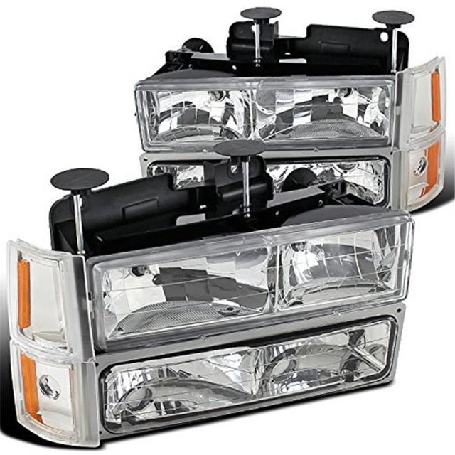 Ensemble de Phares pour 1994-1998 GMC Sierra - Chrome