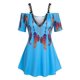 thumbnail image 1 of Camiseta Talla Extra Estampado Cadenas y Hombros Al Aire Rosegal Camisetas tallas grandes, 1 of 5