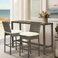 thumbnail image 4 of Outdoor Bar Table Patio Bar Height 55" Long Outdoor Console Table Hot Tub Tall Wicker High Top Pub Serving Table Narrow Sofa Sideboard Table Brown, 4 of 7