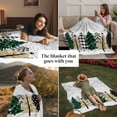 thumbnail image 3 of Grey Christmas Tree Throw Blankets, Winter White Snowflakes Soft Fleece Blanket Decorative for Home Sofa Couch Chair Living Bedroom, 60x80 inches,, 3 of 8