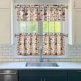 thumbnail image 3 of Rod Pocket Kitchen Curtain Set 3-Piece, 27.5x36 Inch Valance & Tier Drapes, Polyester Pongee Cafe Curtains for Living Room, Bathroom, Farmhouse Rustic Country Window Treatments., 3 of 6
