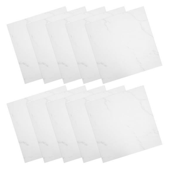 MLINS 10 Pcs Stick on Floor Tiles Fix Pvc Self-adhesive Floor 60.00X60.00X0.10CM White