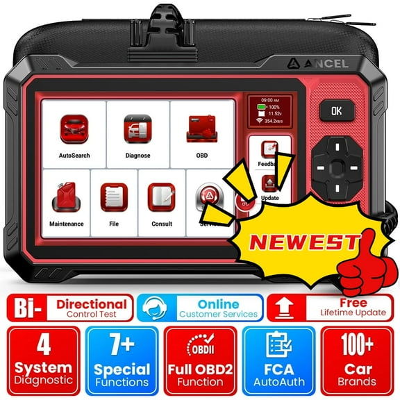 ANCEL DS400 Lite OBD2 Scanner, Automotive Bidirectional Scan Tool with 7  Resets, ABS Bleeding, EPB/BMS/Oil Reset, Throttle Relearn, Full OBD2 Code Reader, Online Customer Chat, Lifetime Free Update