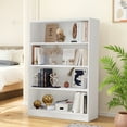 thumbnail image 3 of MAYEERTY White 4-Shelf Modern Wood Bookcase, 48" Tall, for Bedroom, Living Room, and Manga Library, 3 of 7