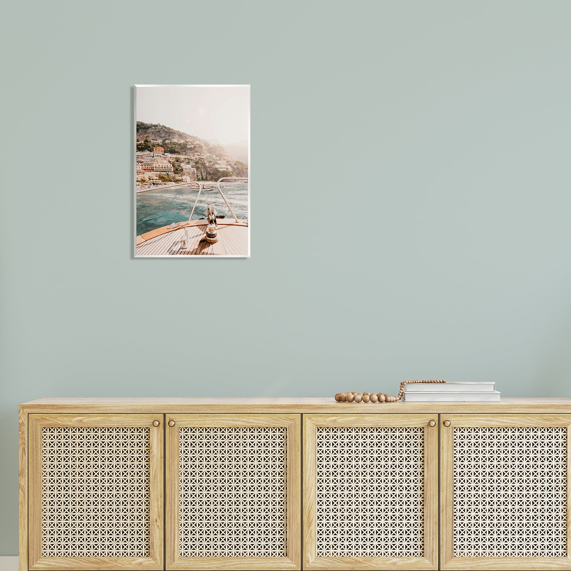Stupell Boating Coastal Seaside Town Buildings Landscape Photography Wall Plaque Unframed Art Print Wall Art