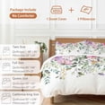 thumbnail image 6 of 3 Piece Eucalyptus Flower Duvet Cover Set Twin Size,Microfiber Comforter/Quilt Cover with Corner Ties and 2 Pillowcases,Sage Green Botanical Boho Leaf Pink All Season Soft Bedding with Zipper Closure, 6 of 8