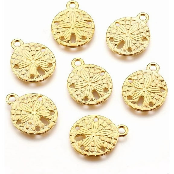 10 Pcs Sand Dollar Charms Pendant Tibetan Style Alloy Pendants Jewelry Making Charms Metal Charms Pendant Pendant Ornament for Women DIY Necklace Bracelet Earring Jewelry Craft Making