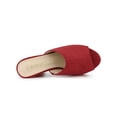thumbnail image 4 of BLISSFUL STEP Women's Shoes Chunky Platform Open Toe Slides Block Heel Sandals Red 7.5, 4 of 8