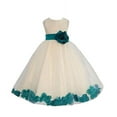 thumbnail image 2 of Ekidsbridal Ivory Tulle Rose Petals Flower Girl Dresses Wedding Pageant Ball Gown Birthday Party Easter Summer 302T M, 2 of 3