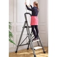 thumbnail image 4 of 5-Step Folding Step Ladder with Handrails, Wide Anti-Slip Steps, Heavy Duty Steel Frame, Portable Stepladder for Kitchen, Closet and Home, Gray, 4 of 5