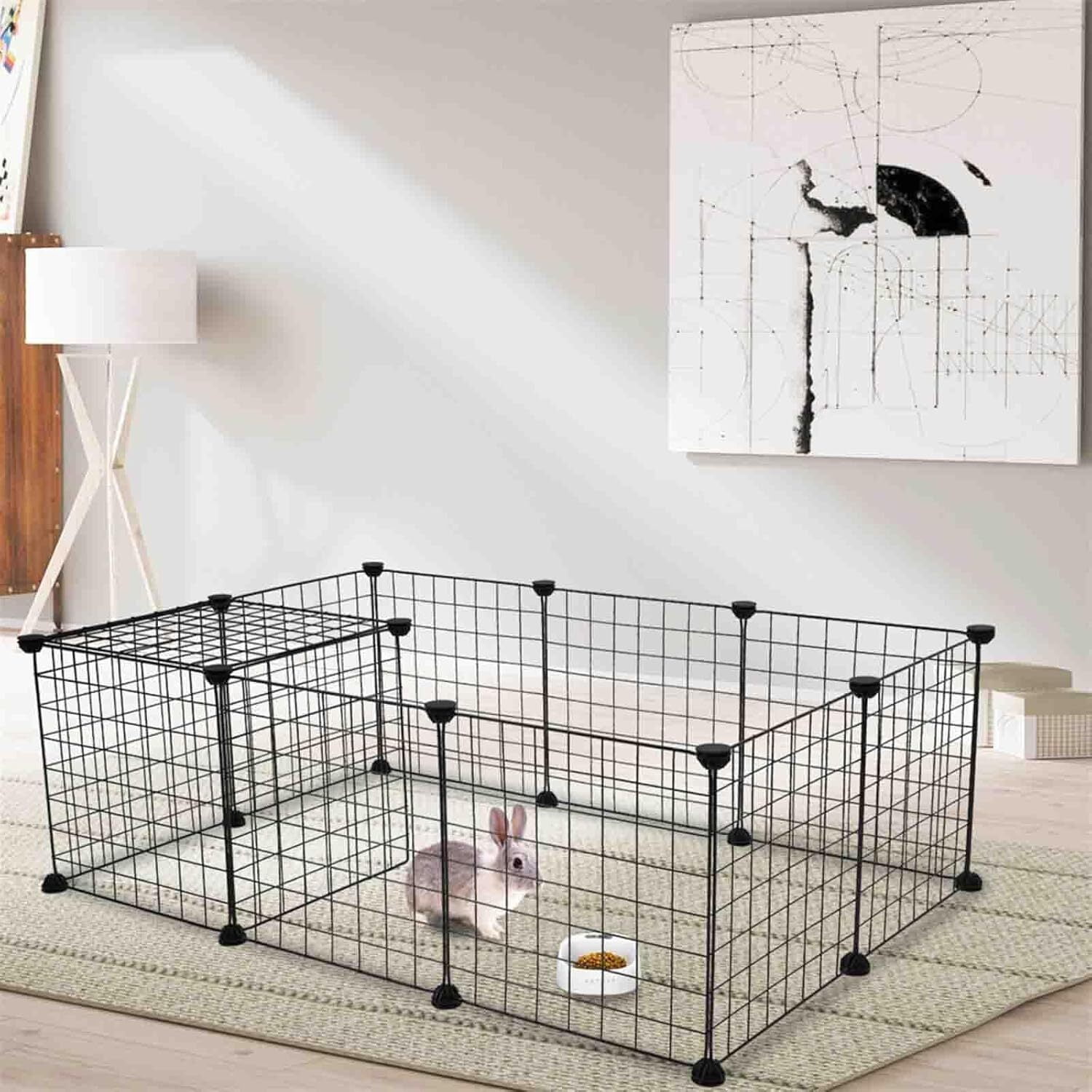Pet Playpen Portable Small Animals Playpen, Customizable Shape Pet Fence Yard Fence for Guinea Pigs, Bunny, Ferrets, Mice, Hamsters, Hedgehogs, Puppies, Turtles-12 Panels