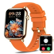 ZKCREATION Smart Watches for Men/Women (Answer/Make Calls),Fashionable Sports Watch,Orange