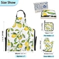 thumbnail image 3 of Lemons and Leaves 5 Pcs Kitchen Set Heat Resistant Oven Mitts and Non-Slip Pot Holders with Adjustable Cooking Apron, 3 of 6