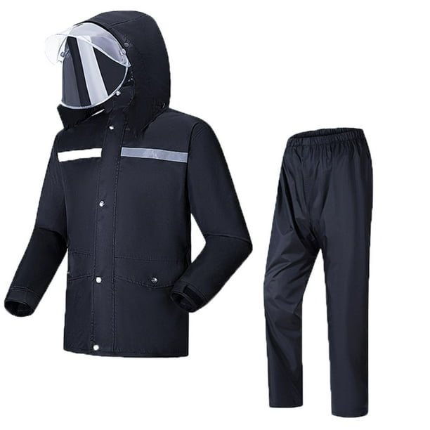 Traje de lluvia impermeable para hombre para motociclistas con cubierta facial desmontable XXXL