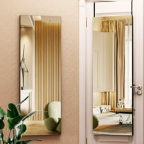 Hasipu 47"x15.8" Over The Door Mirror Full Length Hanging Wall Mounted Mirror Space-Saving for Bedroom, Living Room (Black)