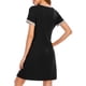 thumbnail image 5 of Vestido, Vestido de tumbona para mujer, camisones sueltos de manga corta, pijamas para descansar Tomshoo Negro/XX-grande, 5 of 7