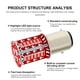 thumbnail image 2 of Flash Stop Lamps Flashing Car Tail Brake Light para automóviles Motocicleta (Rojo), 2 of 7