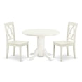 thumbnail image 2 of East West Furniture Shelton 3-piece Dining Table and X back Chairs in White, 2 of 6